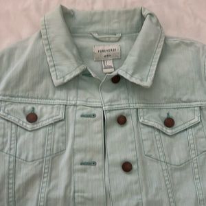 Forever 21 powder blue jeans jacket. L all buttons intact.2breast pockets 2waist